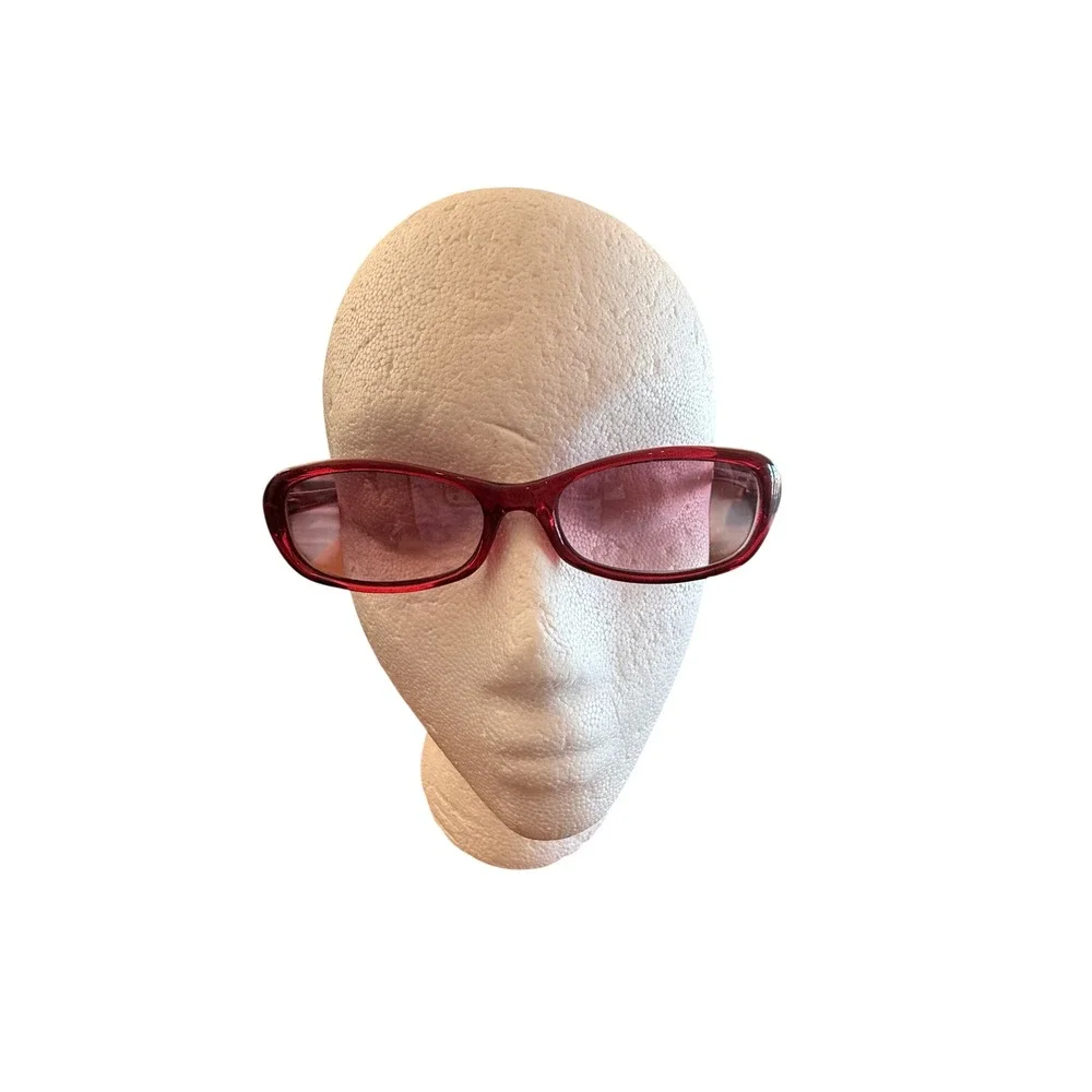 Tommy Hilfiger TH 8032 RD-17F Red Translucent Oval Sunglasses Womens Y2K Retro
